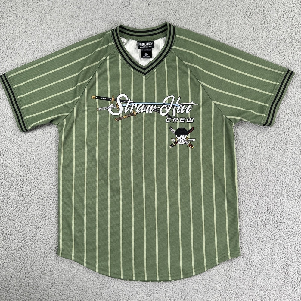 Boxlunch Exclusive One Piece Zoro Straw Hat Crew Jersey Men Medium Green
